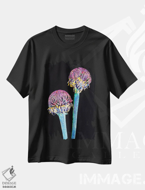 تیشرت مشکی طرح دار نئون ۲، مدیوم اثر هانی مون هتل | فروشگاه ایماژ
