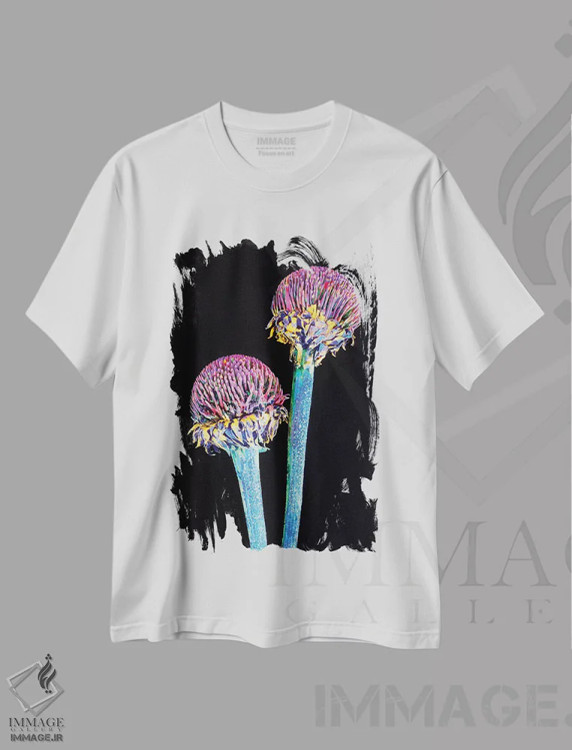 تیشرت سفید طرح دار نئون ۲، مدیوم اثر هانی مون هتل | immage.ir