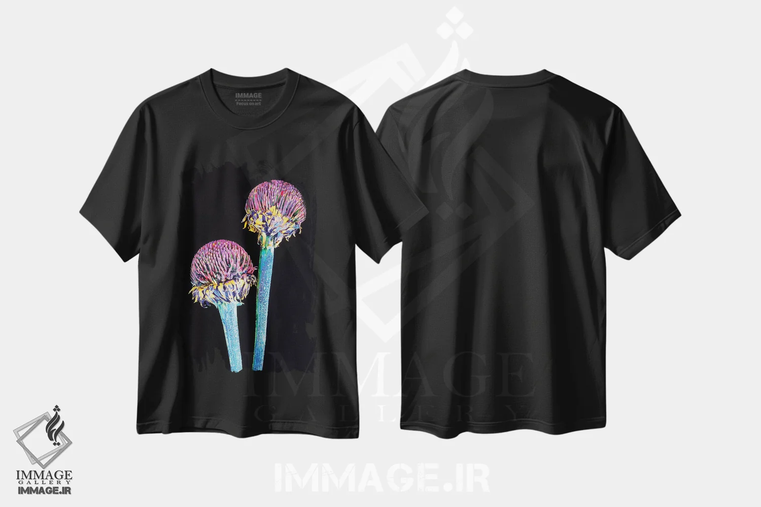 تیشرت مشکی طرح دار نئون ۲، مدیوم اثر هانی مون هتل | فروشگاه ایماژ