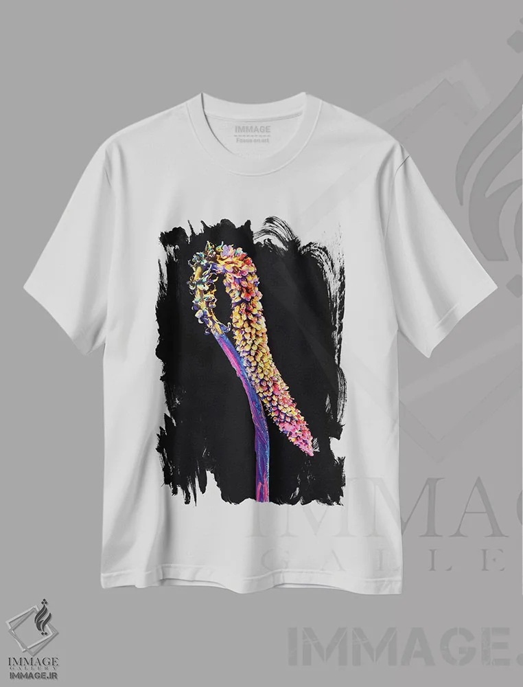 تیشرت سفید طرح دار نئون ۳، مدیوم اثر هانی مون هتل | فروشگاه ایماژ
