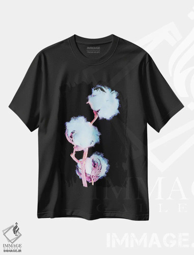 تیشرت مشکی طرح دار نئون ۴، مدیوم اثر هانی مون هتل | فروشگاه ایماژ