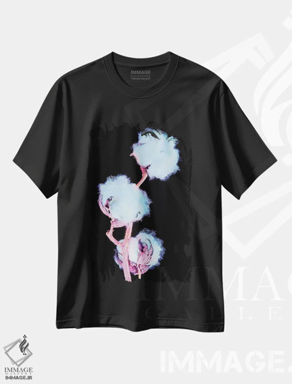 تیشرت مشکی طرح دار نئون ۴، مدیوم اثر هانی مون هتل | فروشگاه ایماژ