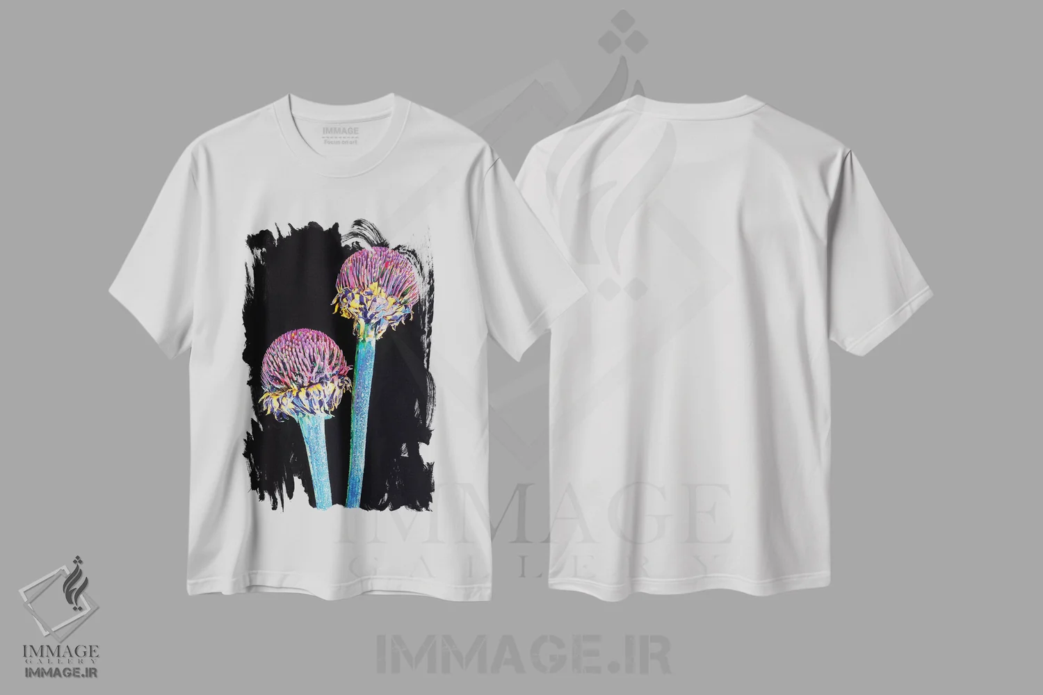 تیشرت سفید طرح دار نئون ۲، مدیوم اثر هانی مون هتل | immage.ir