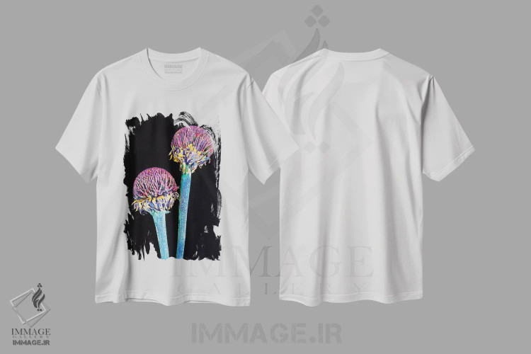 تیشرت سفید طرح دار نئون ۲، مدیوم اثر هانی مون هتل | immage.ir