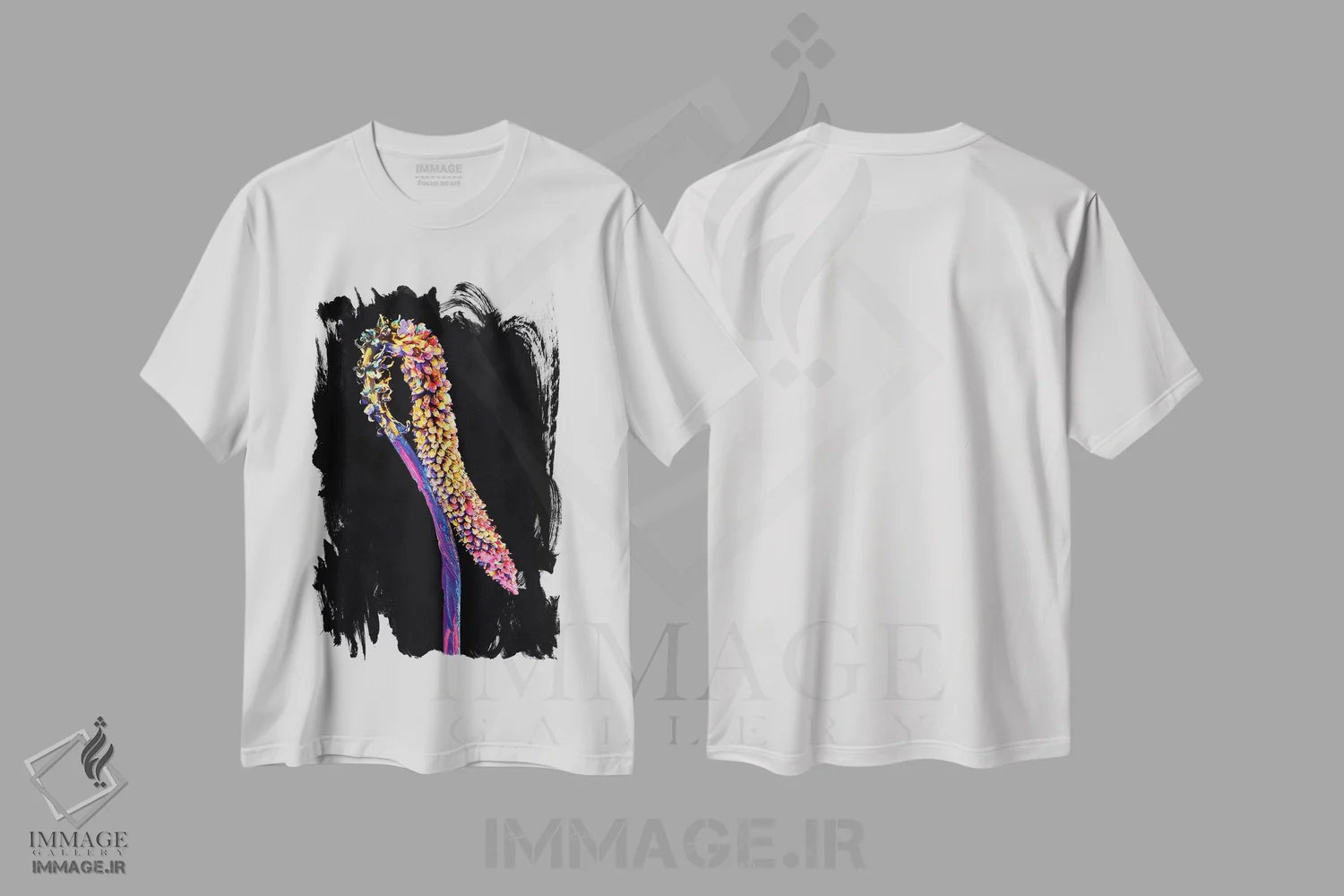 تیشرت سفید طرح دار نئون ۳، مدیوم اثر هانی مون هتل | فروشگاه ایماژ