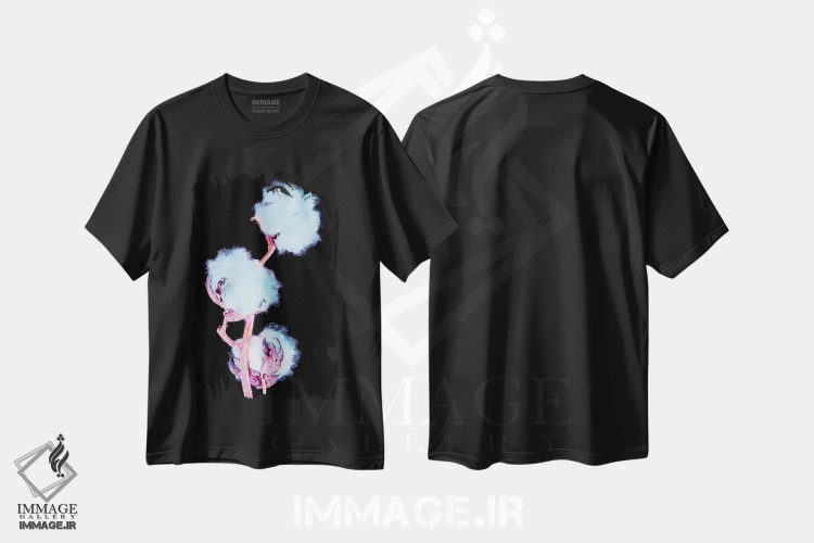 تیشرت مشکی طرح دار نئون ۴، مدیوم اثر هانی مون هتل | فروشگاه ایماژ