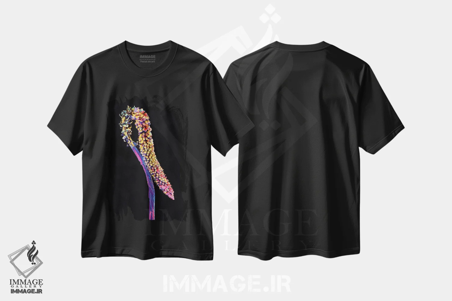 تیشرت مشکی طرح دار نئون ۳، مدیوم اثر هانی مون هتل | immage.ir