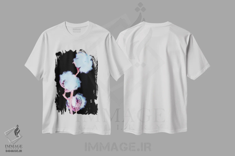 تیشرت سفید طرح دار نئون ۴، مدیوم اثر هانی مون هتل | immage.ir