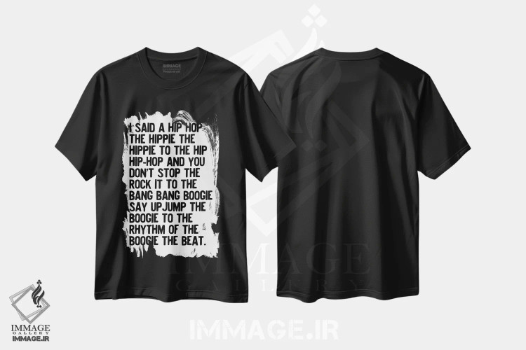 تیشرت مشکی طرح دار لذت رَپ خوانان، تزئینی اثر هانی مون هتل | فروشگاه ایماژ