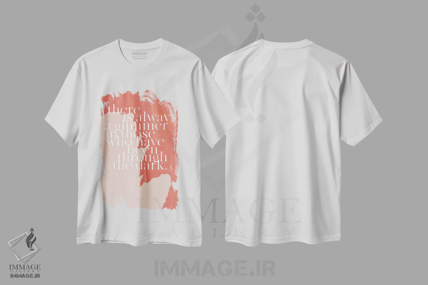تیشرت سفید طرح دار یک تلألؤ، تزئینی اثر هانی مون هتل | فروشگاه ایماژ