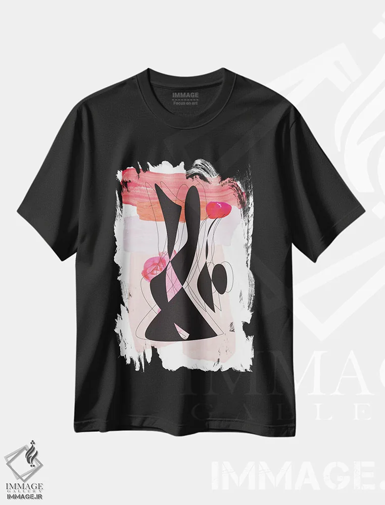 تیشرت مشکی طرح دار فمینیست ۵ اثر هانی مون هتل | فروشگاه ایماژ