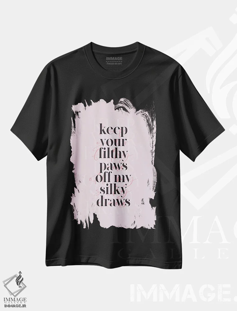 تیشرت مشکی طرح دار فمینیست ۳، تزئینی اثر هانی مون هتل | immage.ir