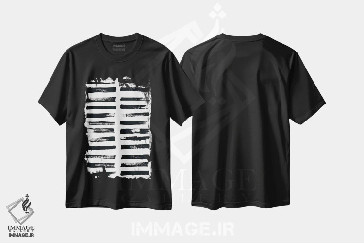 تیشرت مشکی طرح دار انتزاعی ۲ اثر هانی مون هتل | immage.ir