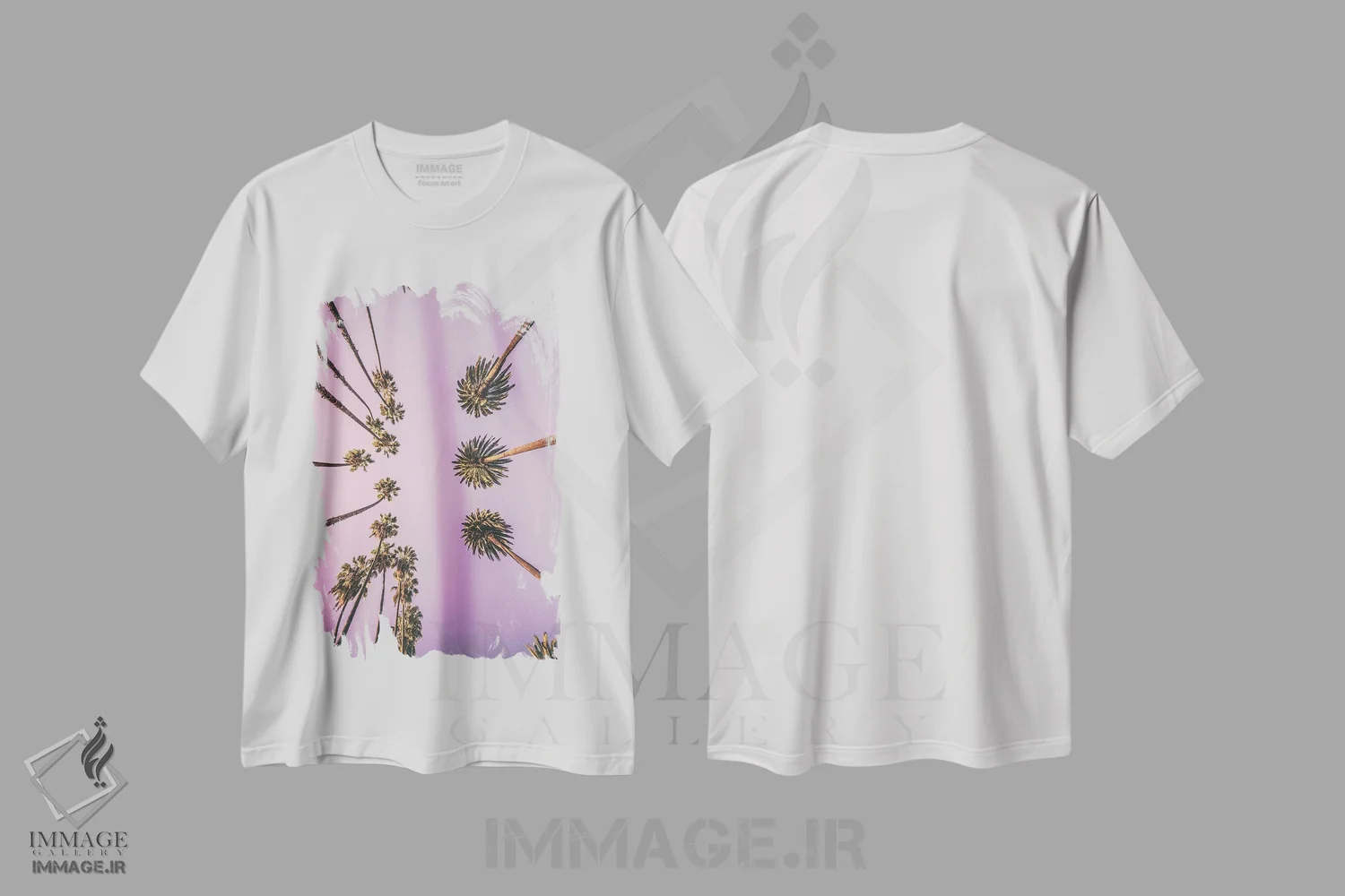 تیشرت سفید طرح دار بلوار نخل، دکور ساحلی اثر هانی مون هتل | فروشگاه ایماژ