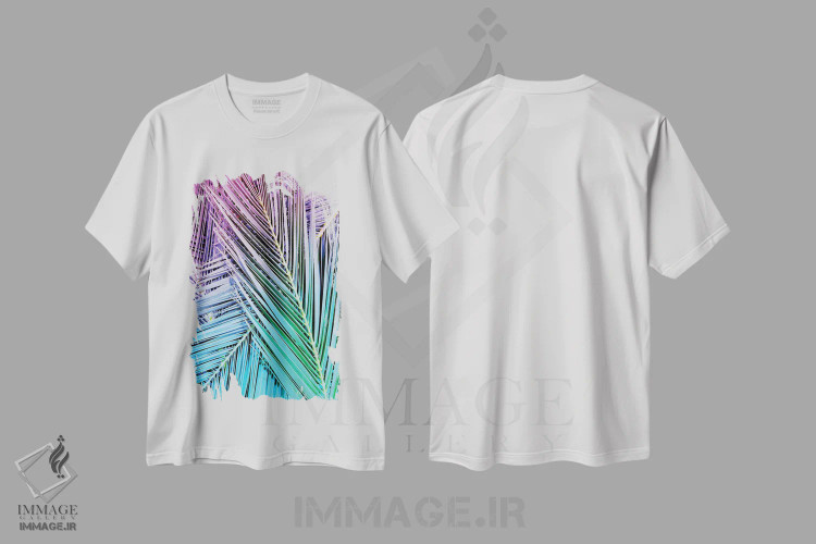 تیشرت سفید طرح دار دسته گل رنگین کمانی، تزئینی اثر هانی مون هتل | immage.ir