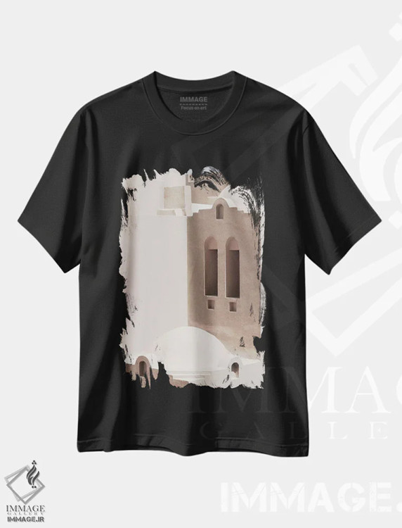 تیشرت مشکی طرح دار شب های عربی، تزئینی اثر هانی مون هتل | فروشگاه ایماژ