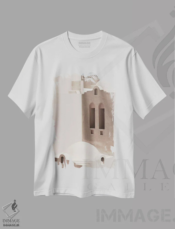 تیشرت سفید طرح دار شب های عربی، تزئینی اثر هانی مون هتل | immage.ir