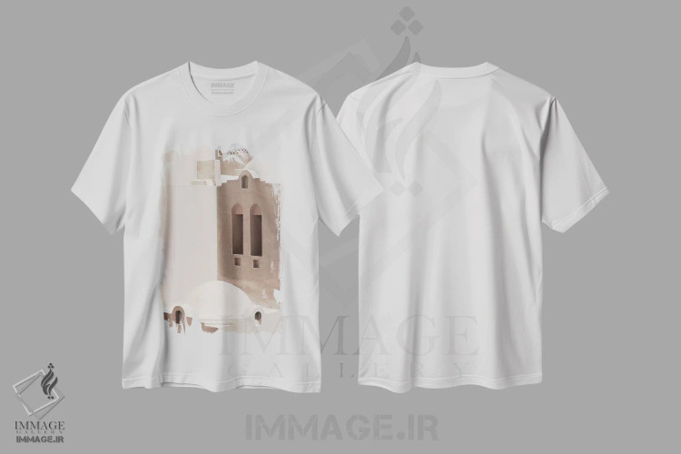 تیشرت سفید طرح دار شب های عربی، تزئینی اثر هانی مون هتل | immage.ir