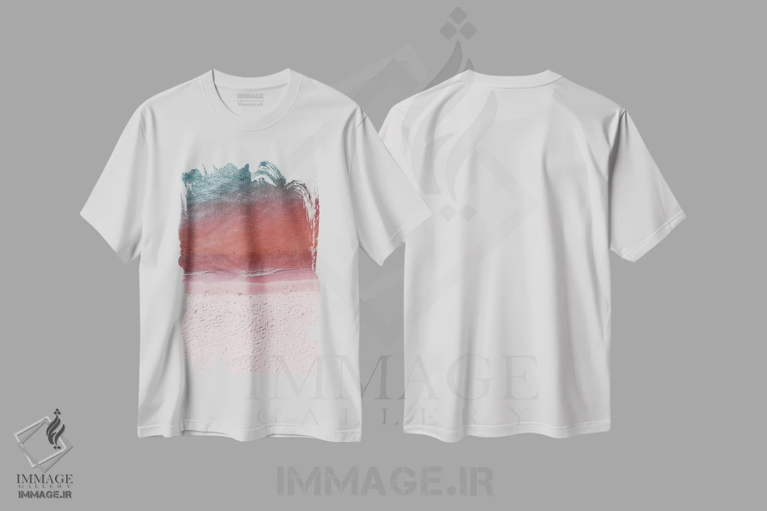 تیشرت سفید طرح دار زمین صورتی، تزئینی اثر هانی مون هتل | immage.ir