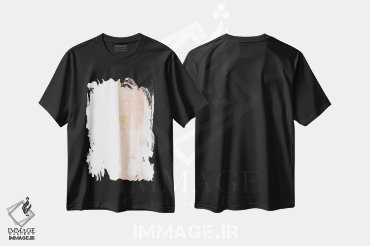 تیشرت مشکی طرح دار انتزاعی ۳ اثر هانی مون هتل | immage.ir