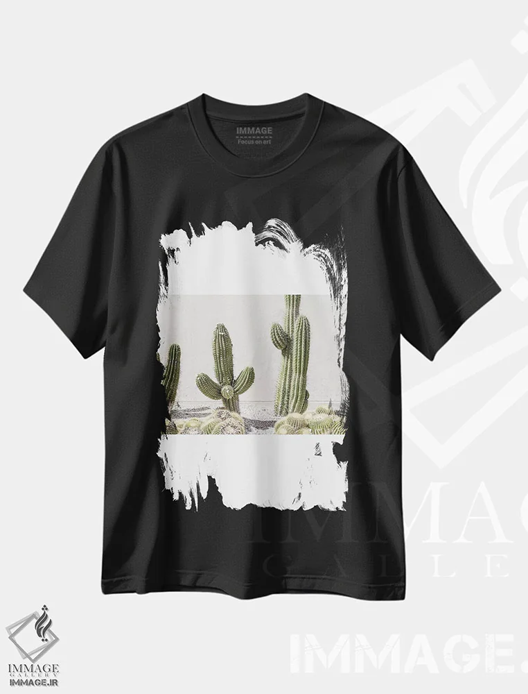 تیشرت مشکی طرح دار متروکه، مدیوم اثر هانی مون هتل | فروشگاه ایماژ