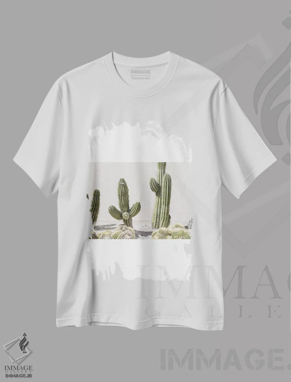 تیشرت سفید طرح دار متروکه، مدیوم اثر هانی مون هتل | immage.ir