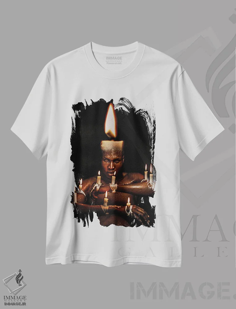 تیشرت سفید طرح دار ایمولِه، هنر آمریکایی آفریقایی تبار اثر هری ادونزه | immage.ir
