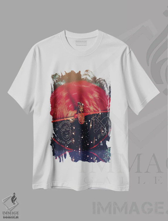 تیشرت سفید طرح دار ایاره، هنر آمریکایی آفریقایی تبار اثر هری ادونزه | فروشگاه ایماژ