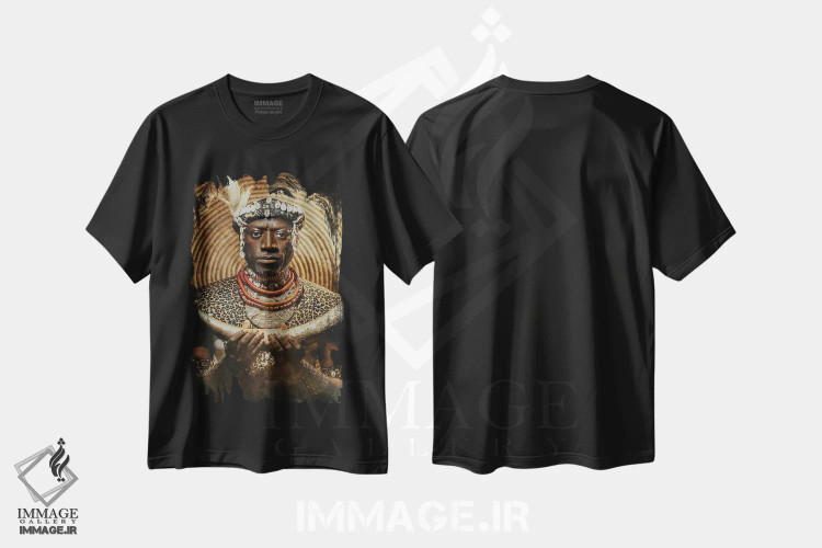 تیشرت مشکی طرح دار هدیه من، هنر آمریکایی آفریقایی تبار اثر هری ادونزه | فروشگاه ایماژ