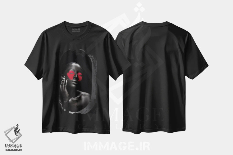 تیشرت مشکی طرح دار ملانین ۱، هنر آمریکایی آفریقایی تبار اثر هری ادونزه | immage.ir