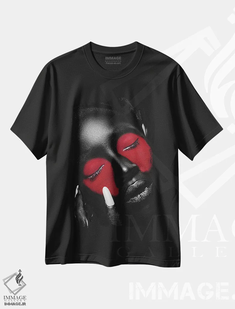 تیشرت مشکی طرح دار ملانین ۲، هنر آمریکایی آفریقایی تبار اثر هری ادونزه | فروشگاه ایماژ