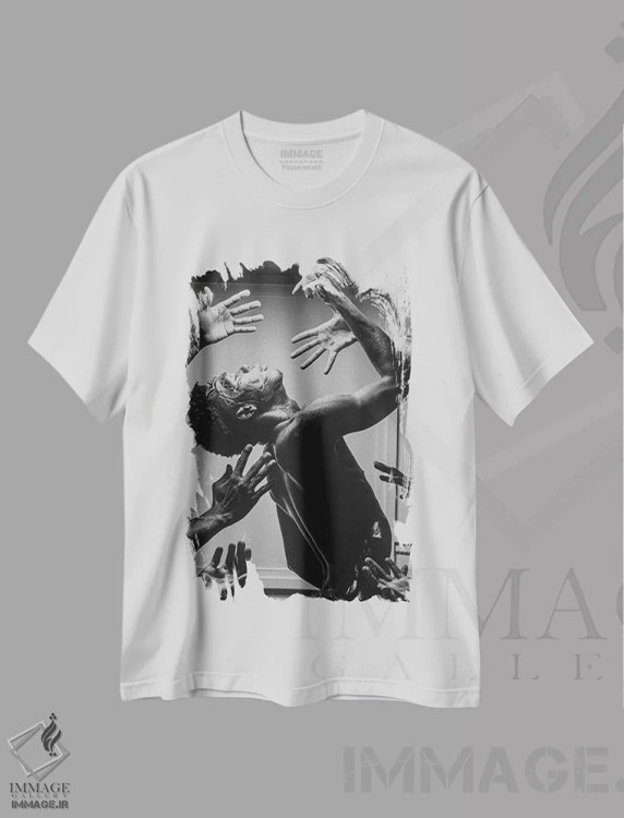 تیشرت سفید طرح دار نگاتیو، هنر آمریکایی آفریقایی تبار اثر هری ادونزه | immage.ir