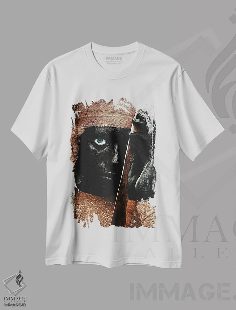 تیشرت سفید طرح دار بینایی، هنر آمریکایی آفریقایی تبار اثر هری ادونزه | immage.ir