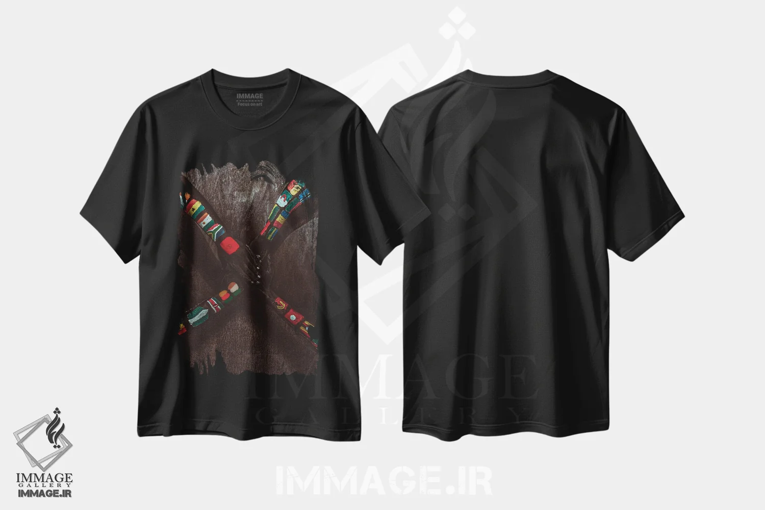 تیشرت مشکی طرح دار اوبونتو، هنر آمریکایی آفریقایی تبار اثر هری ادونزه | immage.ir