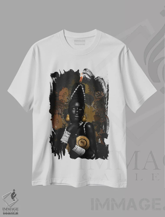 تیشرت سفید طرح دار جنگجوی نور ۲، هنر آمریکایی آفریقایی تبار اثر هری ادونزه | immage.ir