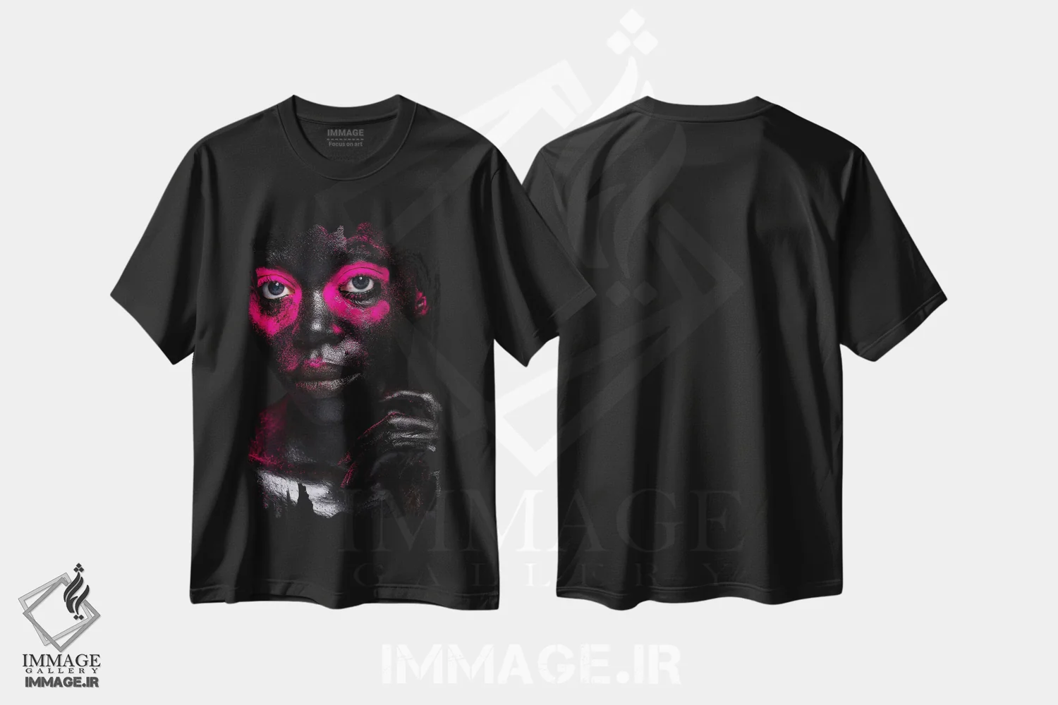 تیشرت مشکی طرح دار سیاه در رنگ ها، هنر آمریکایی آفریقایی تبار اثر هری ادونزه | immage.ir