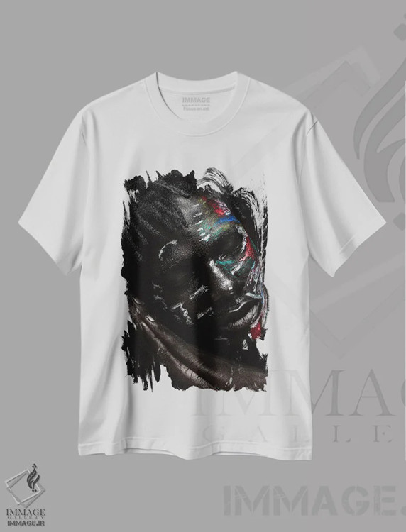 تیشرت سفید طرح دار زخم ها، هنر آمریکایی آفریقایی تبار اثر هری ادونزه | فروشگاه ایماژ