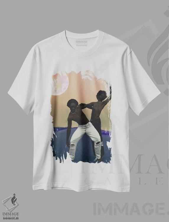 تیشرت سفید طرح دار برادری، هنر آمریکایی آفریقایی تبار اثر هری ادونزه | immage.ir