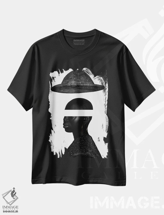 تیشرت مشکی طرح دار دوراندیشی، هنر آمریکایی آفریقایی تبار اثر هری ادونزه | فروشگاه ایماژ