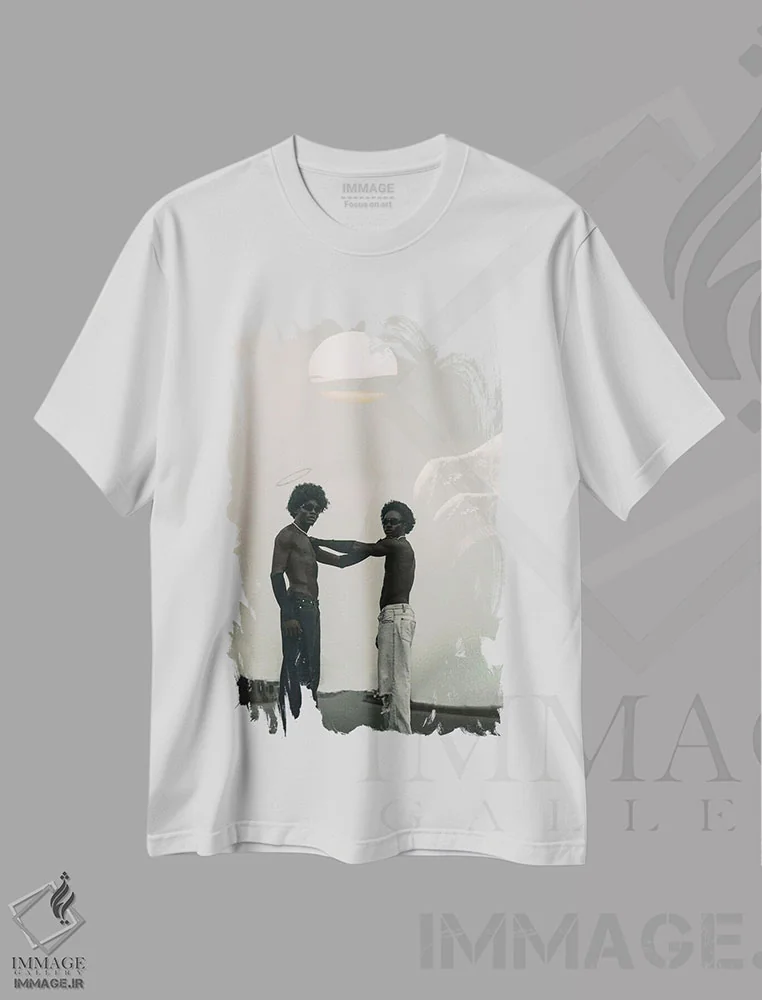 تیشرت سفید طرح دار نادیده ها، هنر آمریکایی آفریقایی تبار اثر هری ادونزه | immage.ir