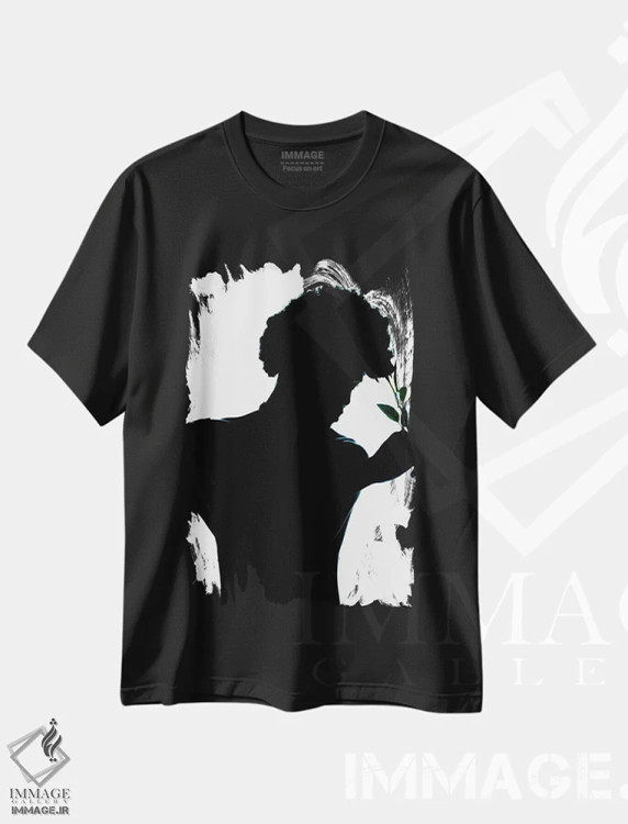 تیشرت مشکی طرح دار رزها، هنر آمریکایی آفریقایی تبار اثر هری ادونزه | immage.ir