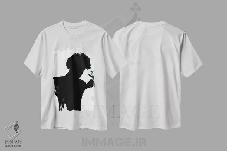 تیشرت سفید طرح دار رزها، هنر آمریکایی آفریقایی تبار اثر هری ادونزه | فروشگاه ایماژ