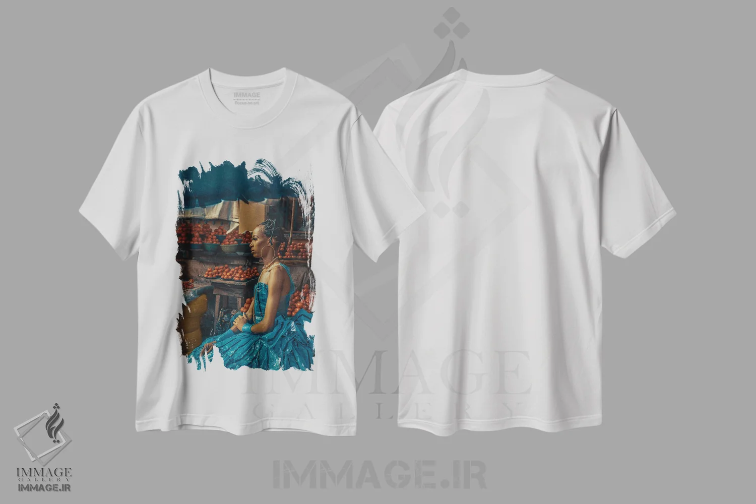 تیشرت سفید طرح دار زن آفریقایی، هنر آمریکایی آفریقایی تبار اثر هری ادونزه | immage.ir