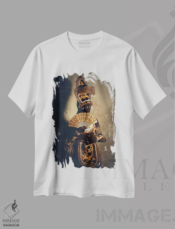 تیشرت سفید طرح دار اُشون، دکور آفریقایی اثر هری ادونزه | فروشگاه ایماژ