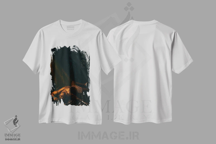 تیشرت سفید طرح دار پژواک های روشنایی، دکور آفریقایی اثر هری ادونزه | فروشگاه ایماژ