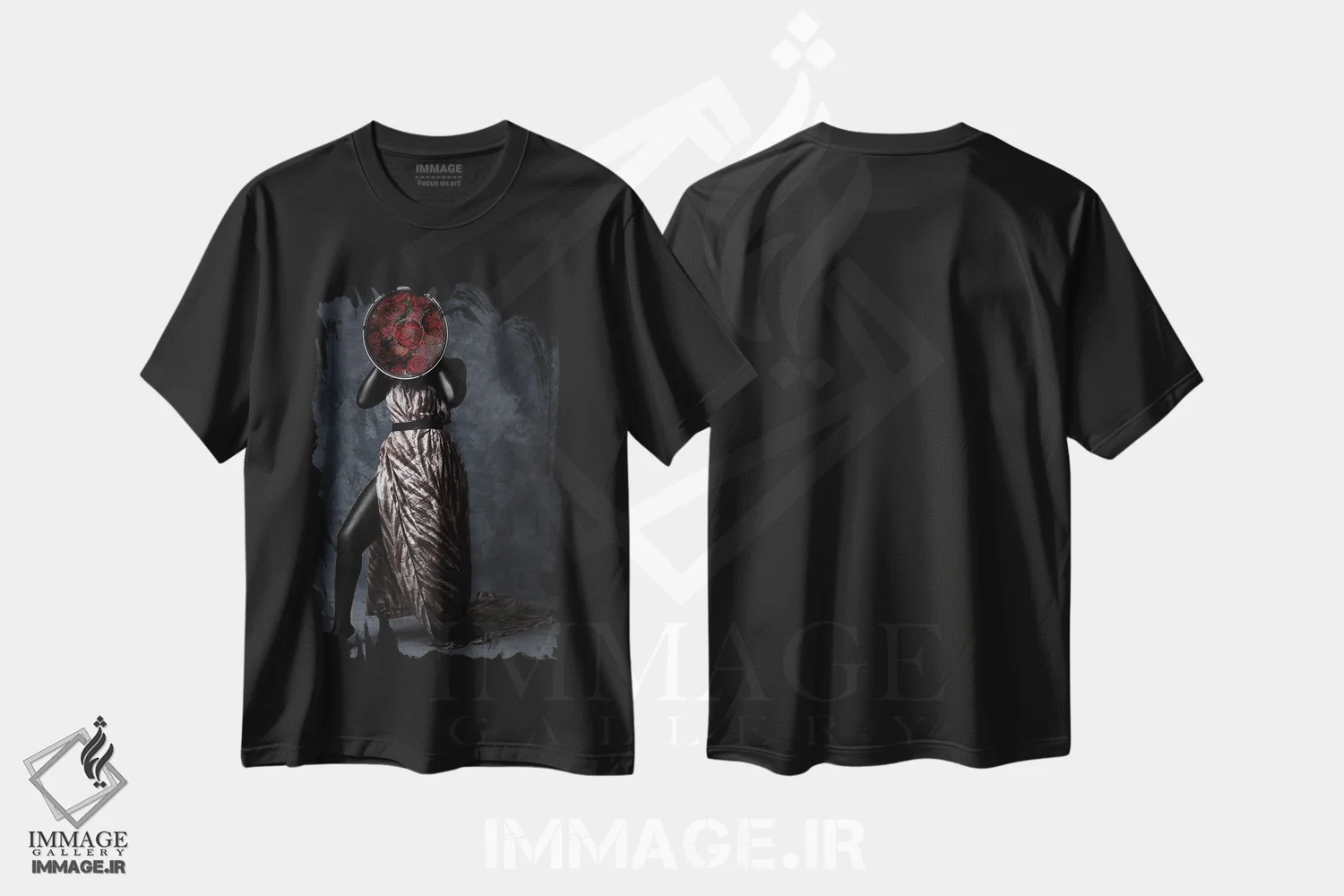 تیشرت مشکی طرح دار سینی زیبایی، هنر آمریکایی آفریقایی تبار اثر هری ادونزه | فروشگاه ایماژ