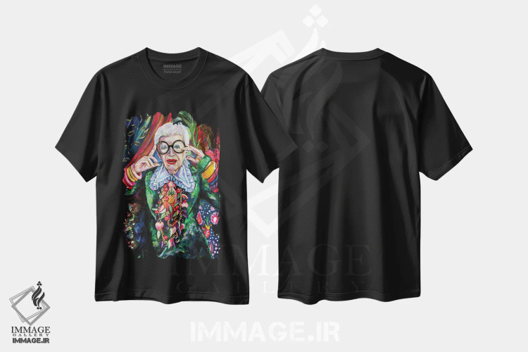 تیشرت مشکی طرح دار زنبق، تزئینی اثر هدر پری | فروشگاه ایماژ