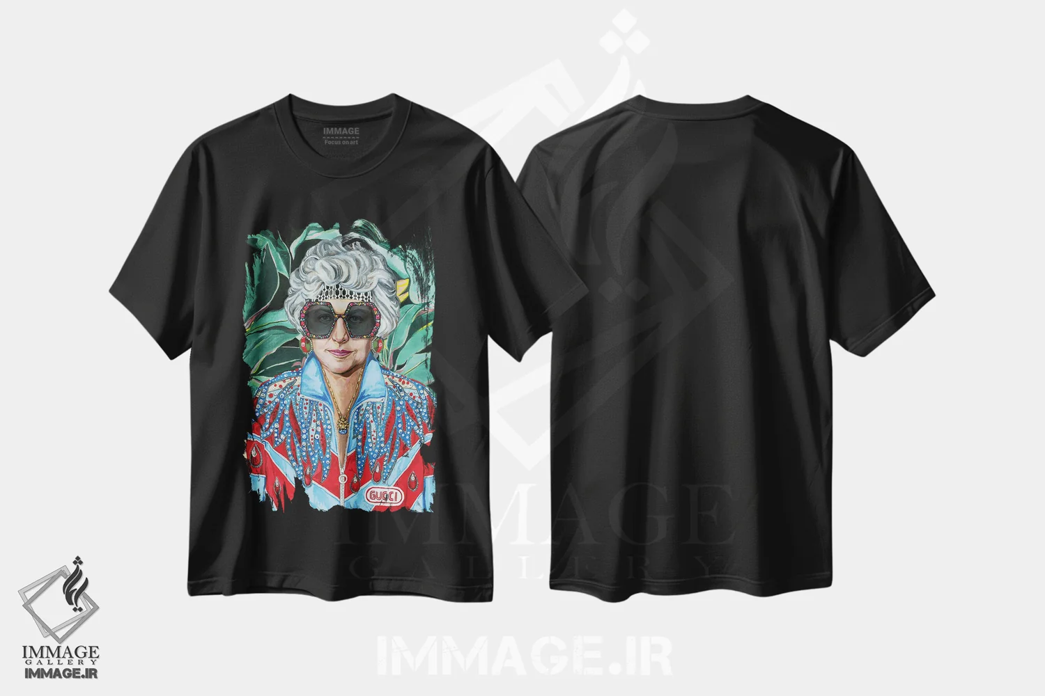 تیشرت مشکی طرح دار دوروتی با عینک آفتابی، تزئینی اثر هدر پری | فروشگاه ایماژ