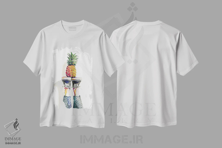 تیشرت سفید طرح دار آناناس، تزئینی اثر هدر پری | فروشگاه ایماژ