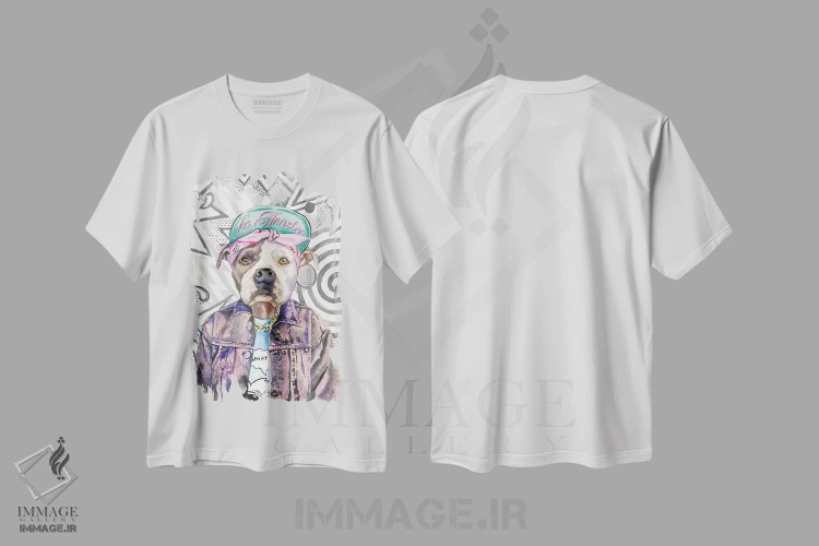 تیشرت سفید طرح دار چه خبر سگه!، تزئینی اثر هدر پری | فروشگاه ایماژ